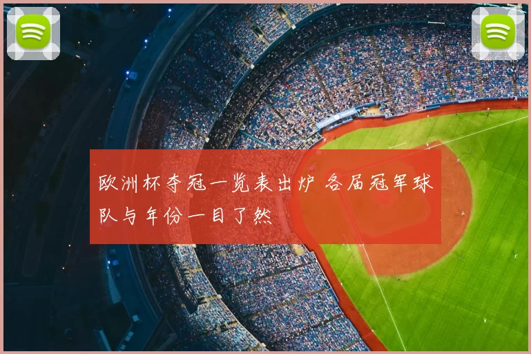 欧洲杯夺冠一览表出炉 各届冠军球队与年份一目了然